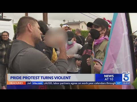 Elementary school Pride protest in North Hollywood turns violent