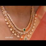 Attractive white stone gold necklace collection