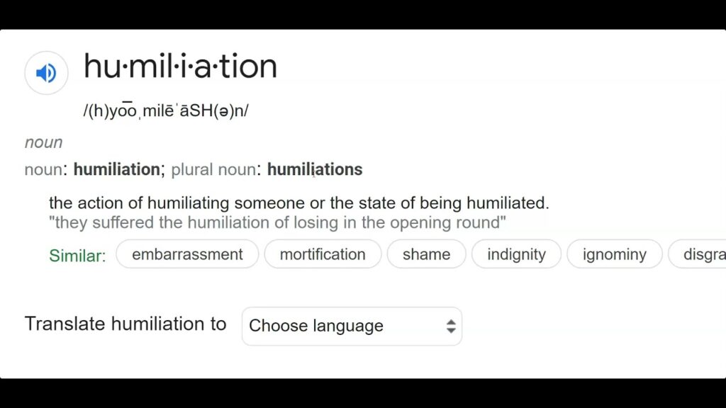 RE. HUMILITION before Honor!!!!