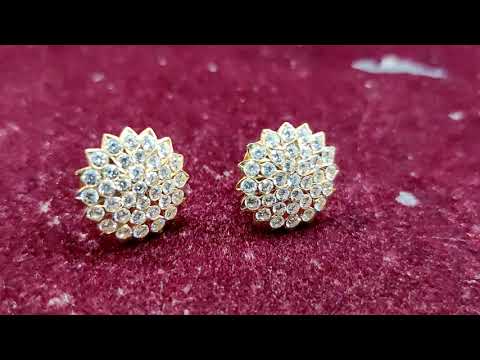 2 Grams Gold Earrings Stone Models | party and Daily Use