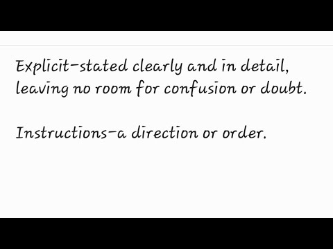 Explicit Instructions