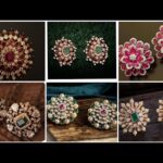 gold stones big ear studs for women with weight//earstuds//eartops.