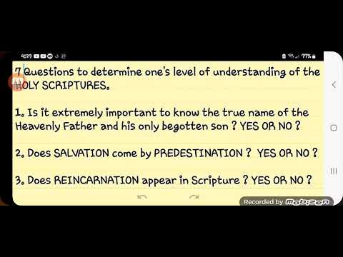 7 Questions to determine one's level of understanding of the HOLY SCRIPTURES.