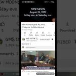 New Moon : Friday evening August 26th Sabbath .