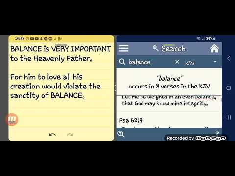 BALANCE is VERY IMPORTANT to the Heavenly Father.