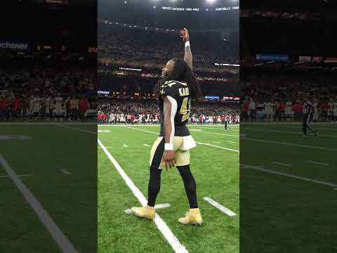 Alvin Kamara leads Pregame Chant @ Caesars Superdome #saints #nfl #shorts