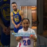 Little man had on Steph Curry's HS jersey 🙌 (via imfromthestead/IG)
