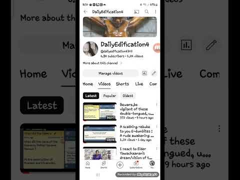 Due to strikes on Daily edification 4, I will be uploading my videos on this channel.