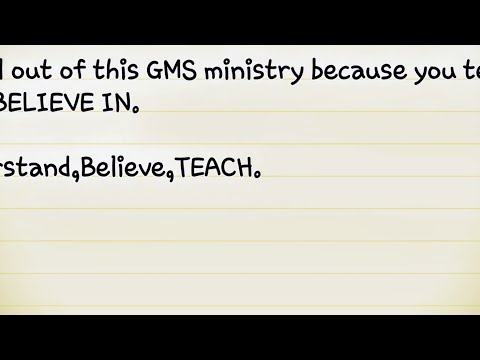 YOU will fall out of this GMS ministry because YOU TEACH WHAT YOU DON'T BELIEVE IN.